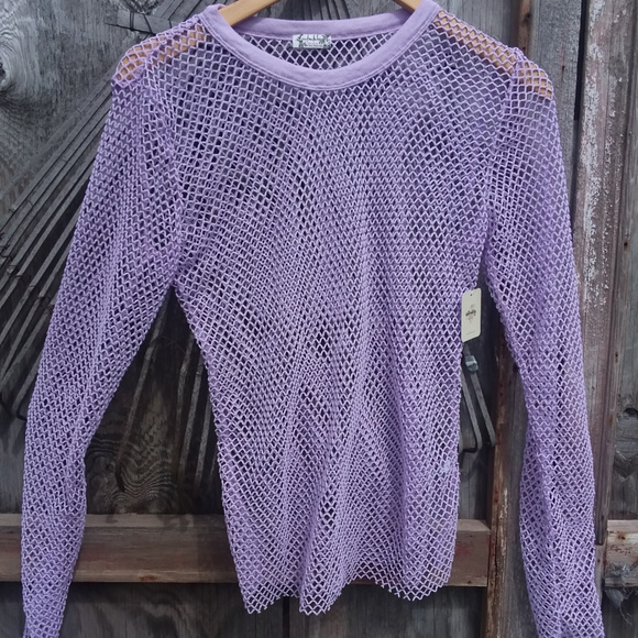 Free People Sweaters - NWT Intimately Free People Fishnet Purple Sweater